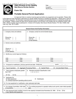 Blank Utah 15C Form