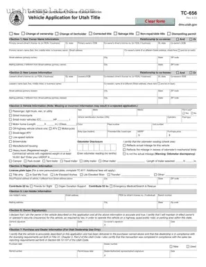 Blank Utah Dmv Tc 656 Form