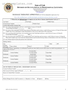 Blank Utah Dopl Ap 110 Form