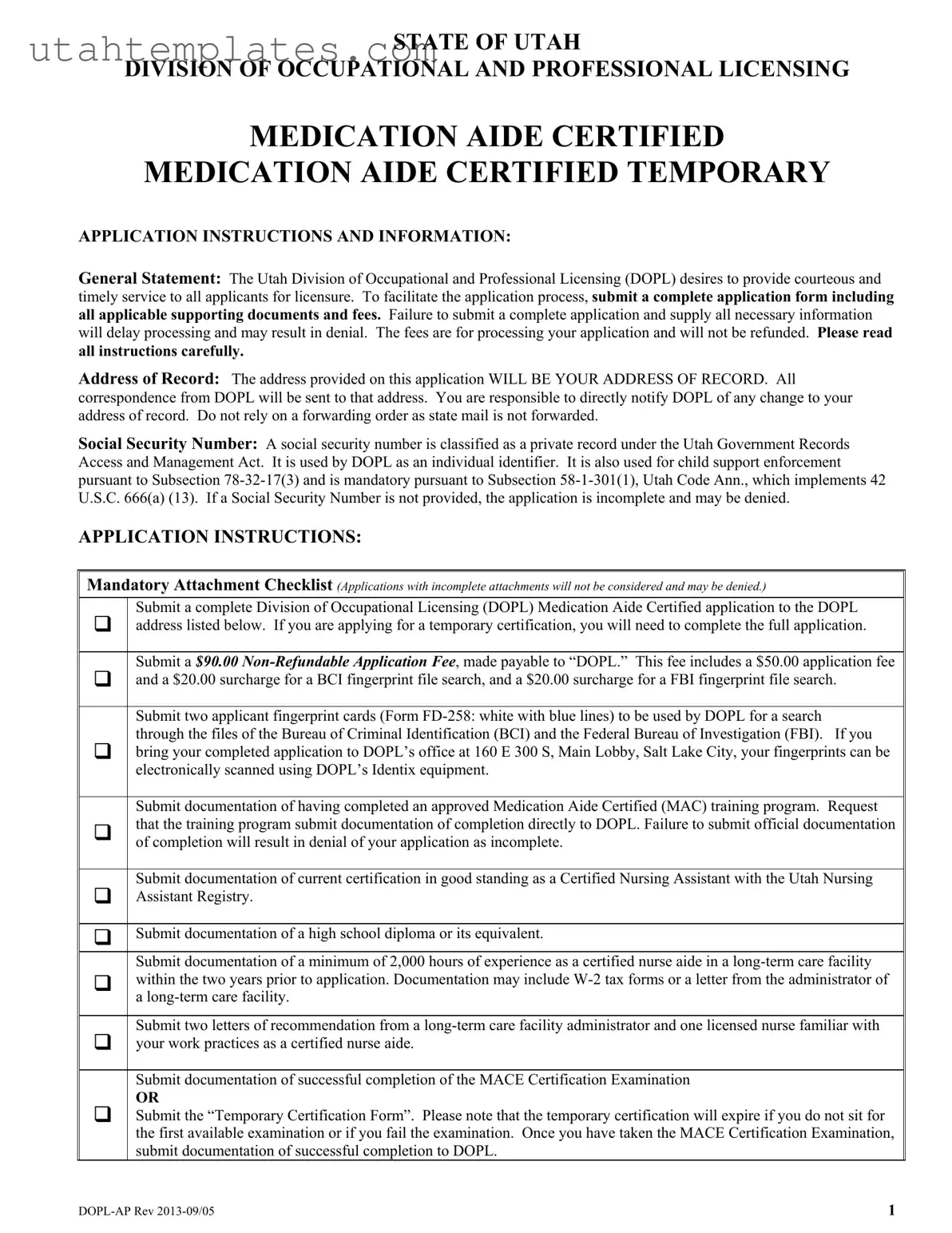 Blank Utah Dopl Ap Form