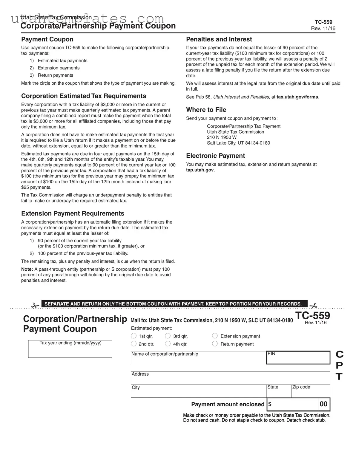 Blank Utah Tc 559 Form